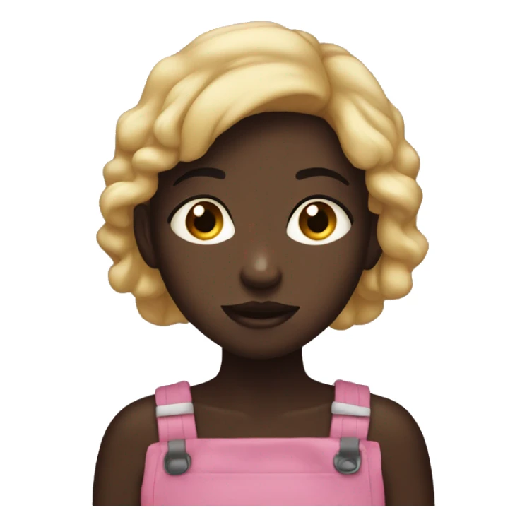 a really dark skinned girl who is stuffing her face with food sticker