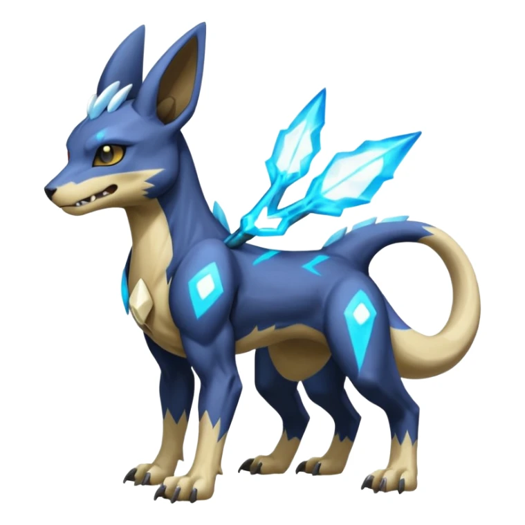 Manectric-Electrike-Lucio-Cubone-Umbreon-Marowak-Draco-Fakémon-hybrid-creature (full body), 4 legs sticker