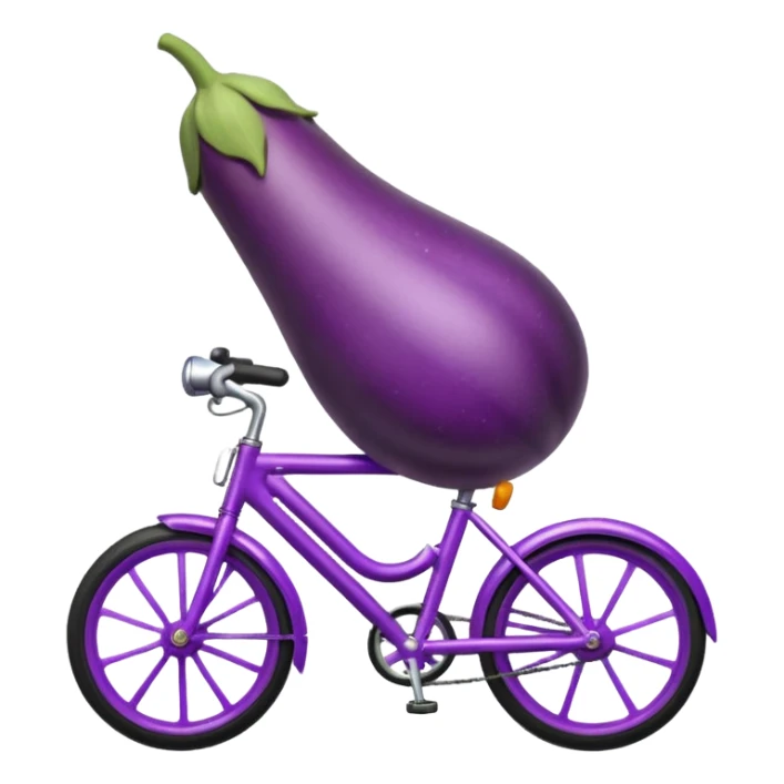 An eggplant on a bike sticker
