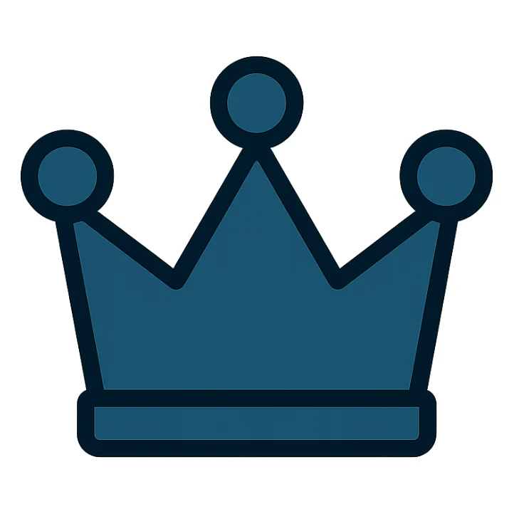 premium content symbol, crown, minimal icon, color #003049 sticker