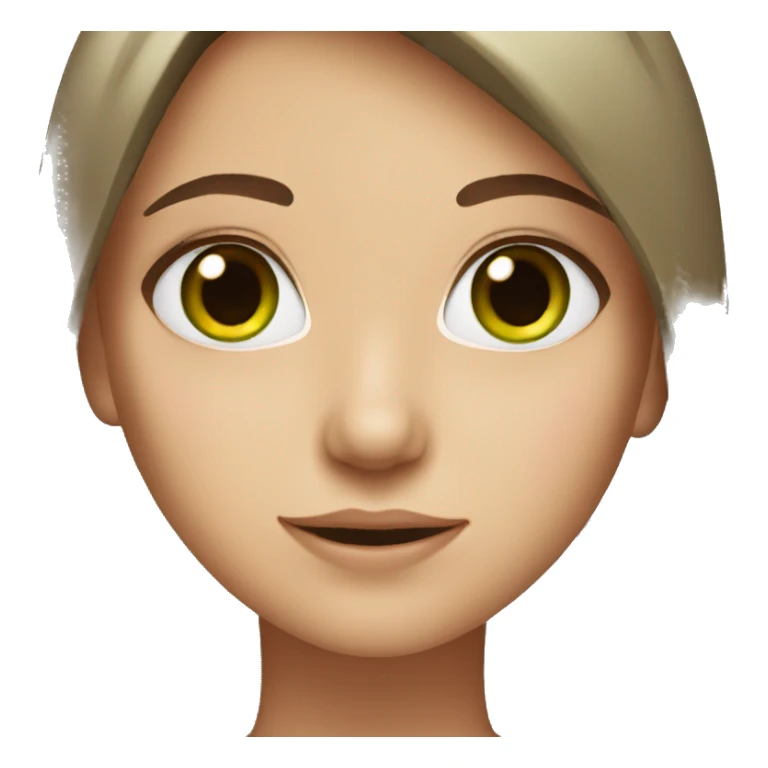 Girl with brown straight hair and green eyes  sticker