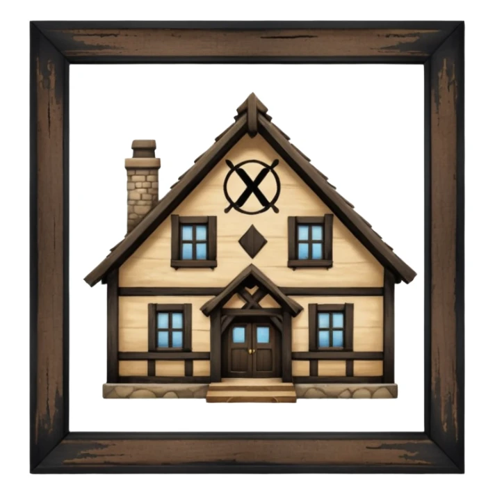 an inn with a big X on it sticker