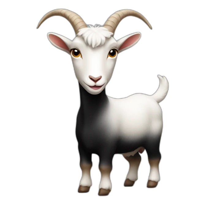 Goat in black sweater Calvin Klein brand sticker