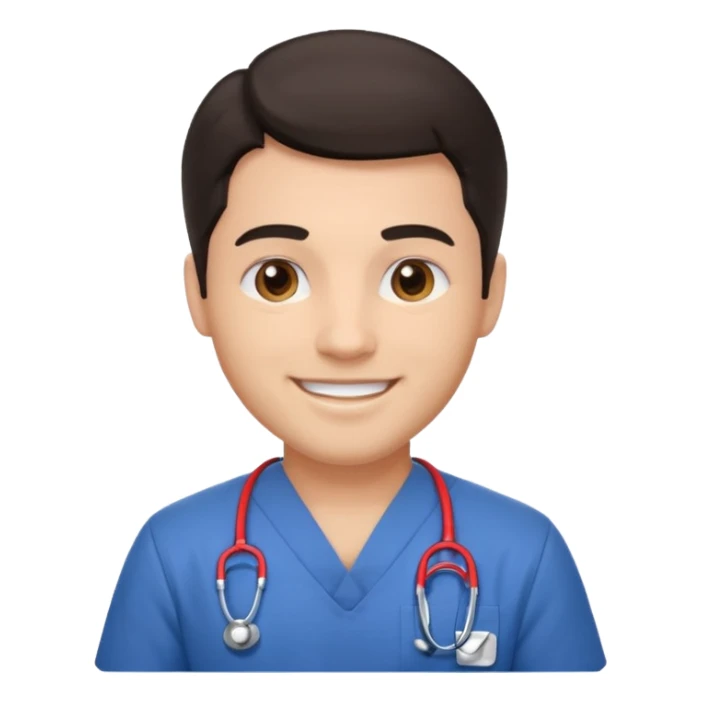 male nurse with dark hair sticker