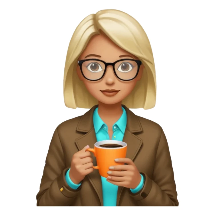 Woman with coffee , coffe shop neon glow, Midnight Wander. sticker