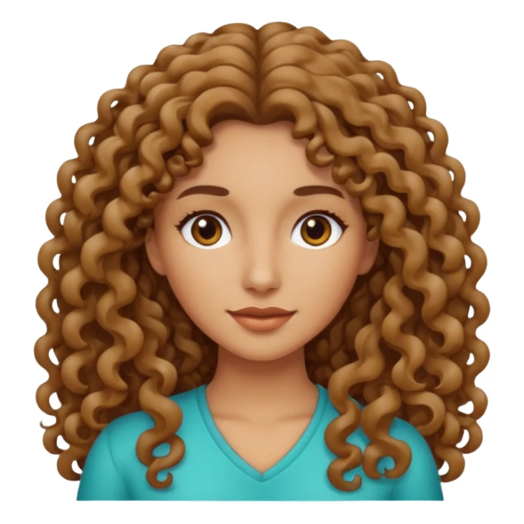 Mujer piel canela y pelo rizado largo , el pelo un poco más oscuro  sticker