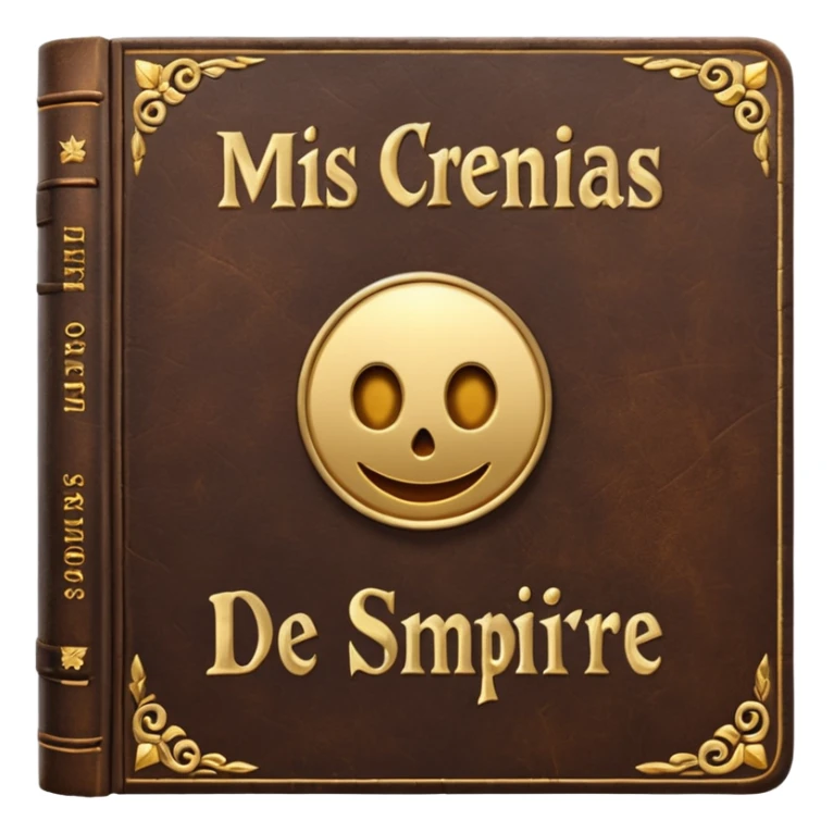 a book with the name "mis crencias de siempre" sticker