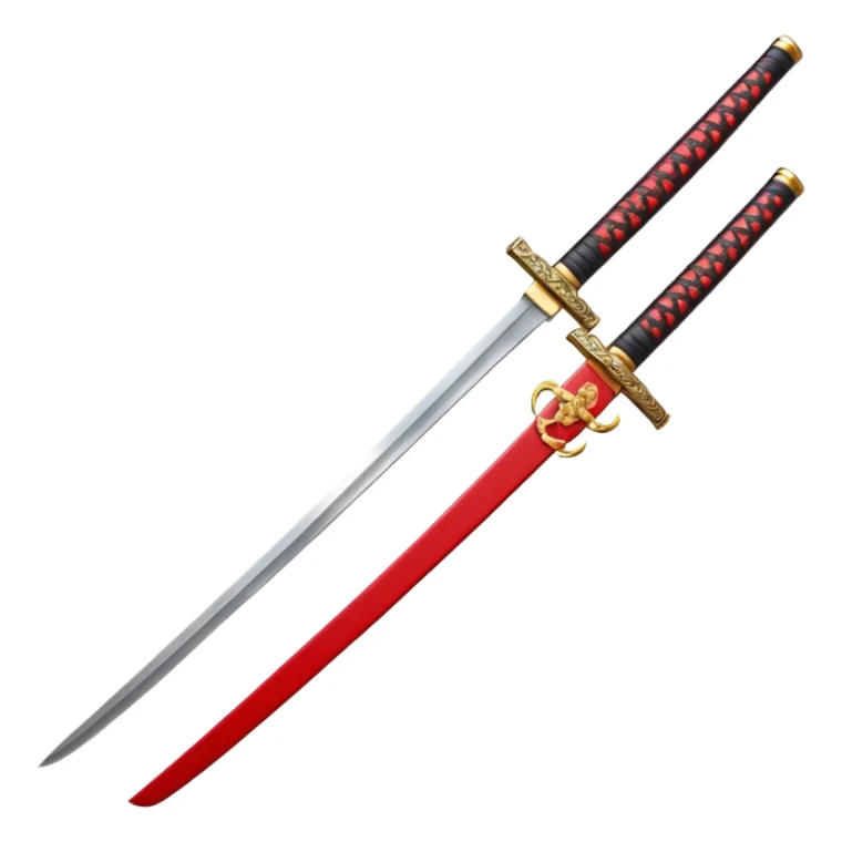 Japanese Katana with red handle sticker