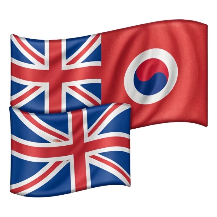 Half england half south Korea flag sticker