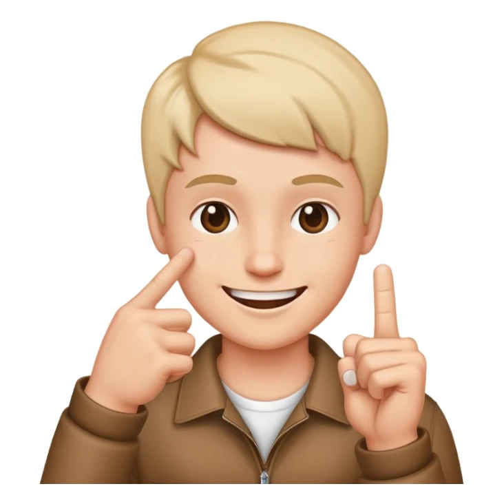 Crashing out face with finger guns to head sticker