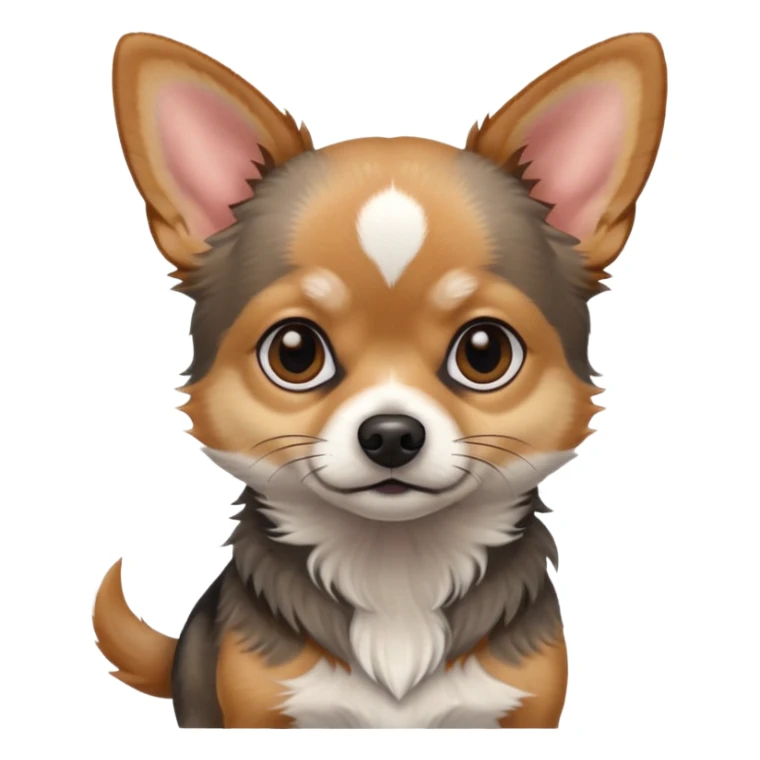Chihuahua mix with grey, brown, and black fur sticker