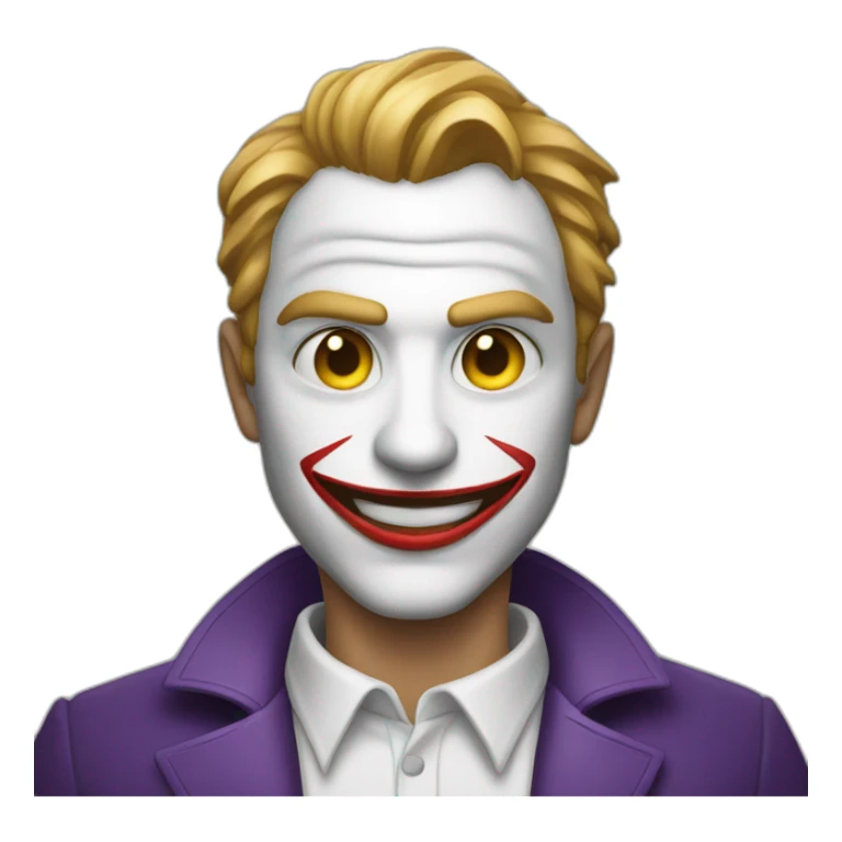 mysterious man in white shirt looking like a joker sticker