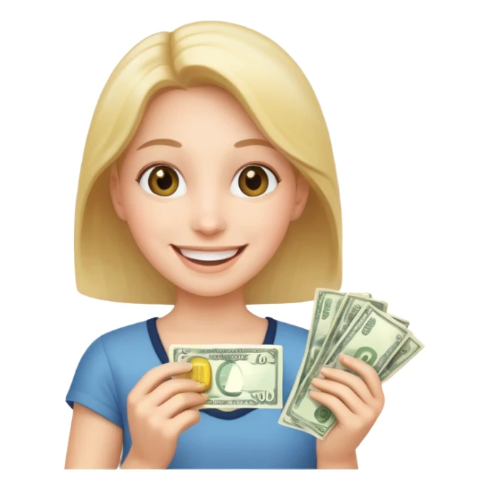 persona feliz con dinero  sticker