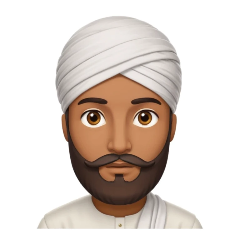 arab person with turban and beard, confident CEO expression sticker
