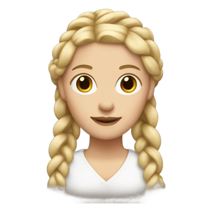 white woman with blonde hair in 2 braids sticker