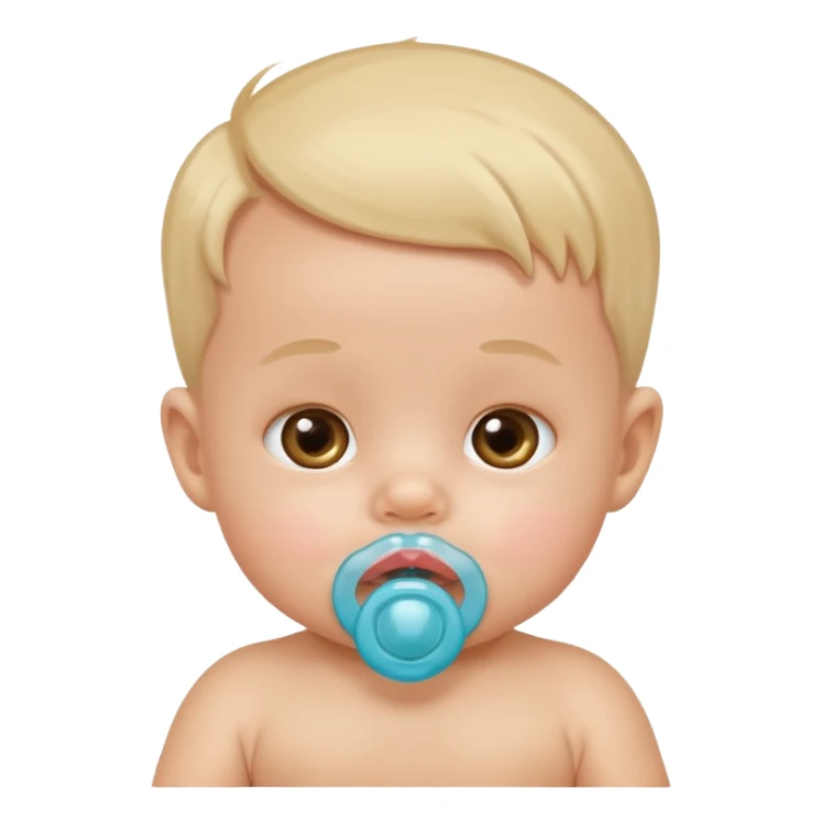 cute baby with pacifier in mouth sticker