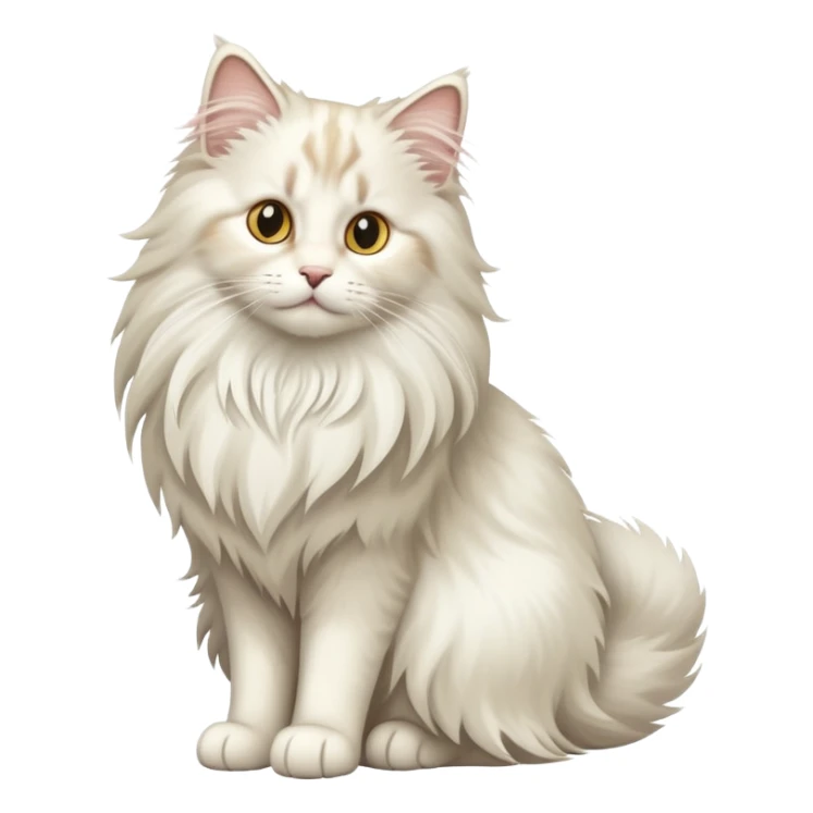 White norwegian forest cat with long fluffy fur and bushy tail sticker
