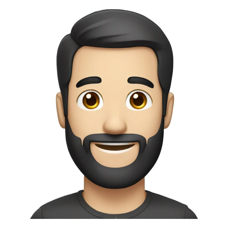 happy bearded man with black hair combover sticker