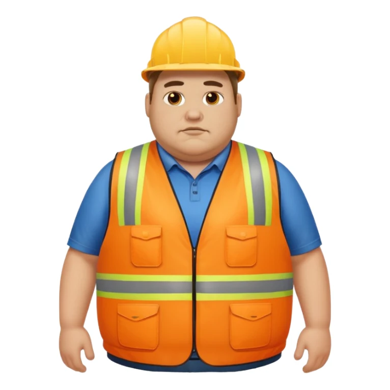 Fat man with high vis vest sticker