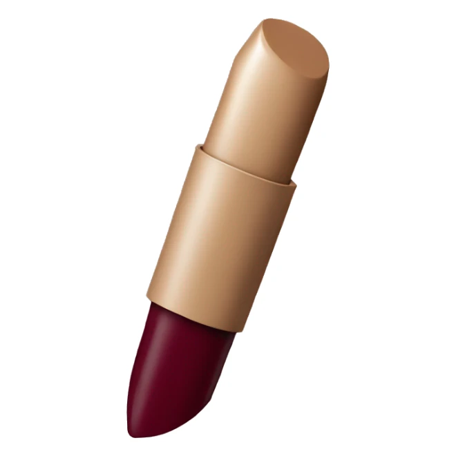 a burgundy lipstick with biege stick sticker