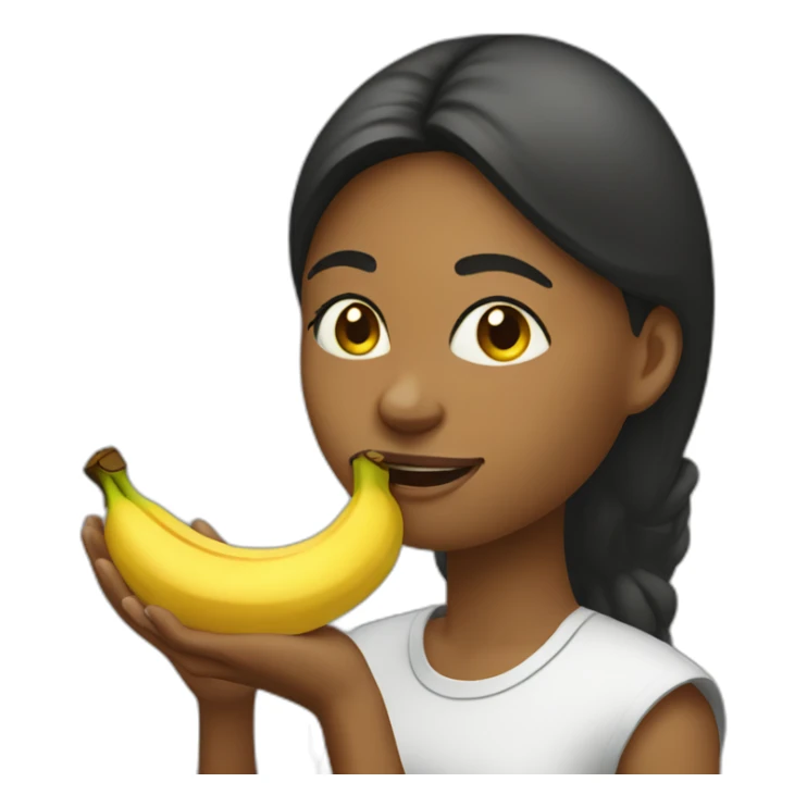 Profile of a Woman eating banana sticker