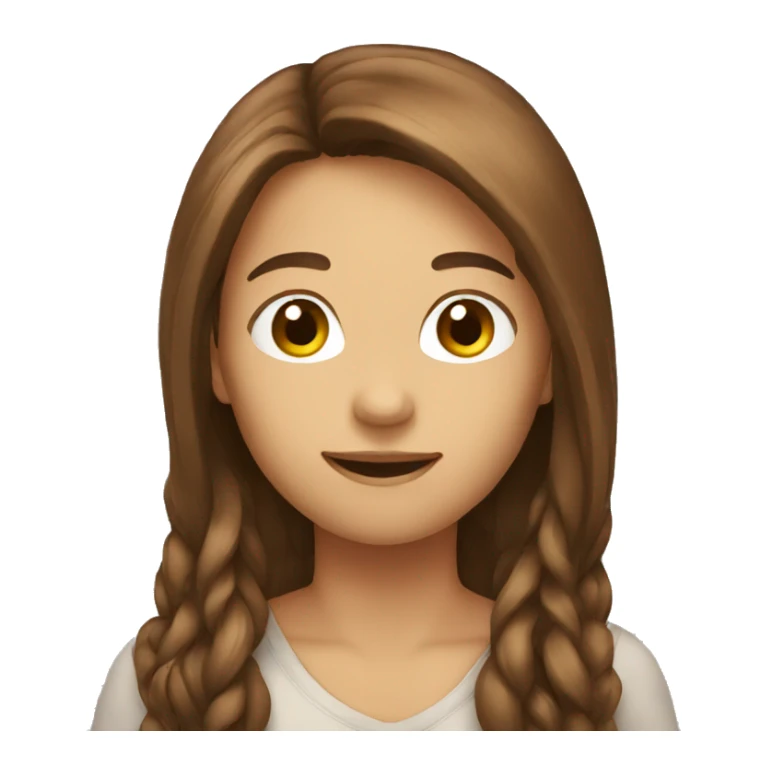 Person has got brown long hair sticker