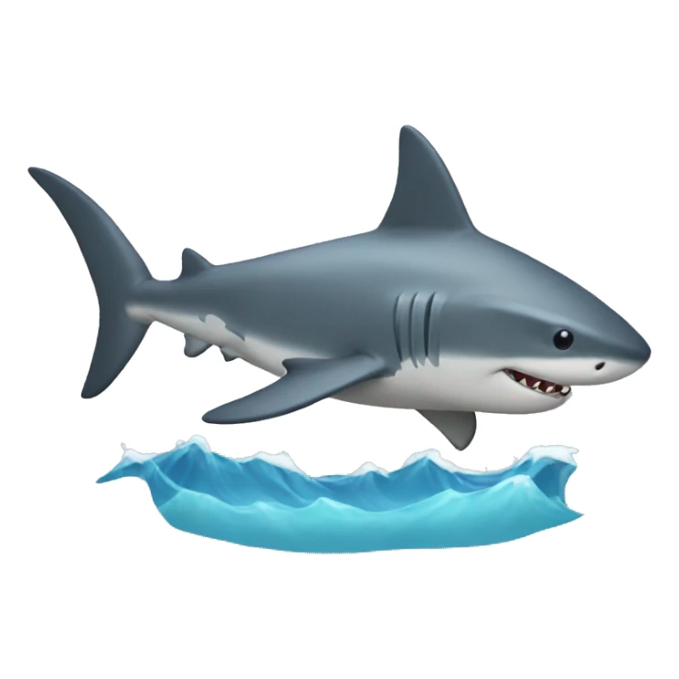 shark riding with a fade brown hair sticker