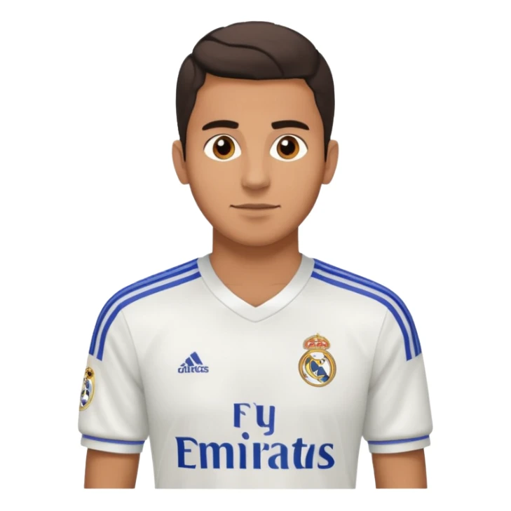 Latin male wearing adidas real madrid jersey sticker