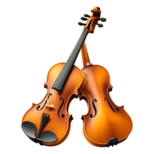 Cinematic Realistic Violin, rich polished wood with delicate curves, taut strings reflecting warm golden light, fine dust particles catching the glow, intricate f-holes adding elegance, glowing with an air of timeless beauty and musical soul. sticker