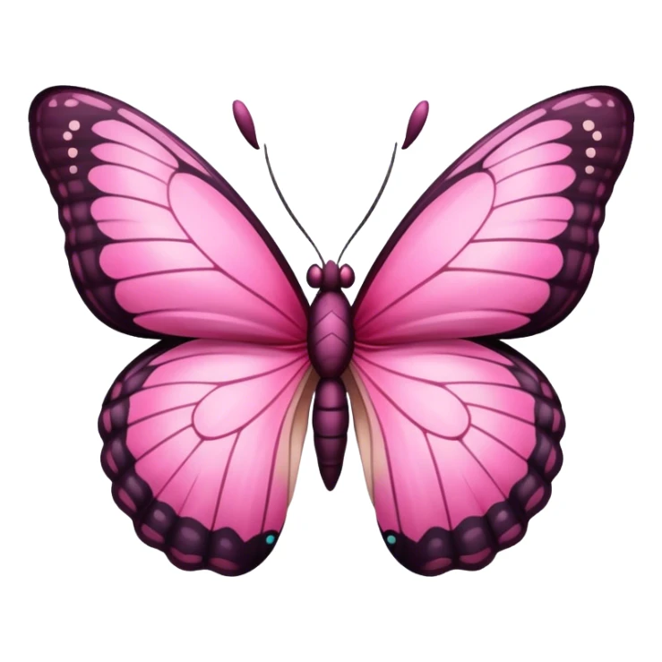 Beautiful butterfly with wings in light and dark pink colors  sticker