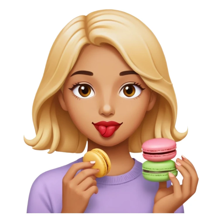 coolest girl eating the macaron sticker