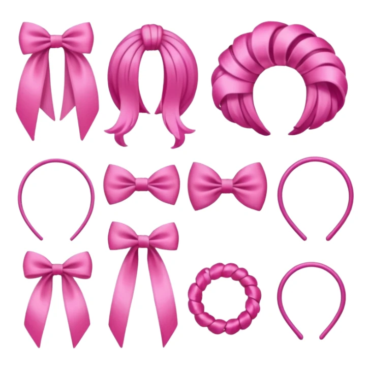 Pink Hair accessories sticker