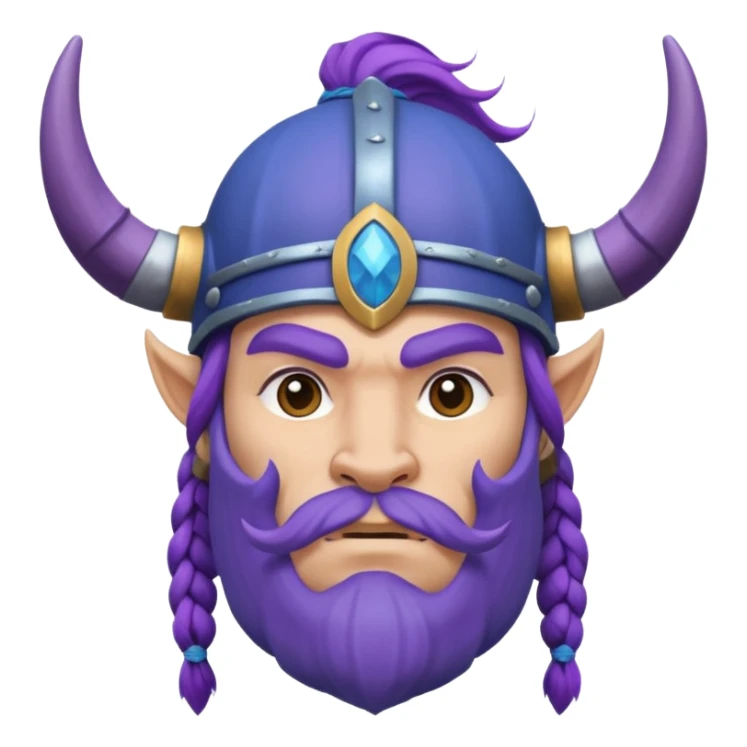 Purple Viking riding a blue bison sticker