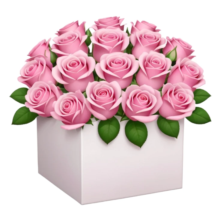 bouquet of pink 15 roses in a white box sticker