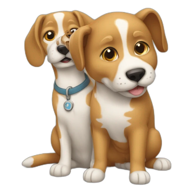 Un chat et un chien qui se tiennent la main sticker