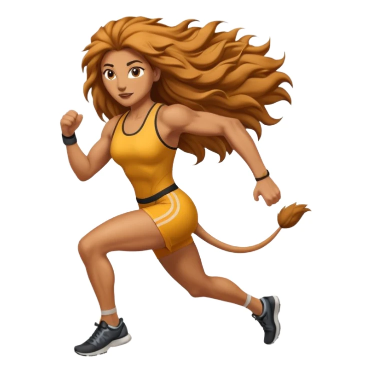 High resolution of a running women lion sticker