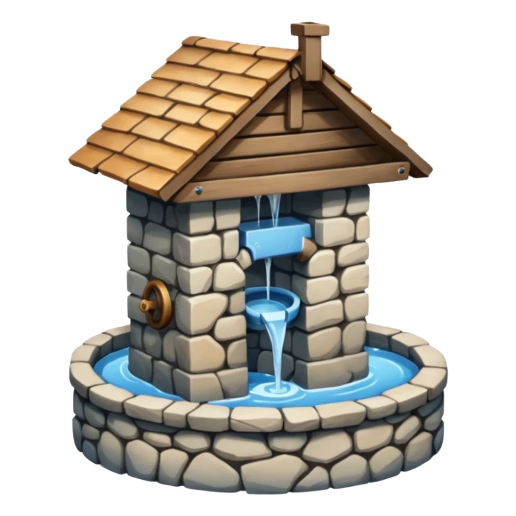 a water well - simple, traditional, no fancy superstructure sticker