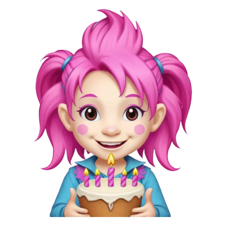 A Troll Doll say happy birthday to a girl "Ki" sticker