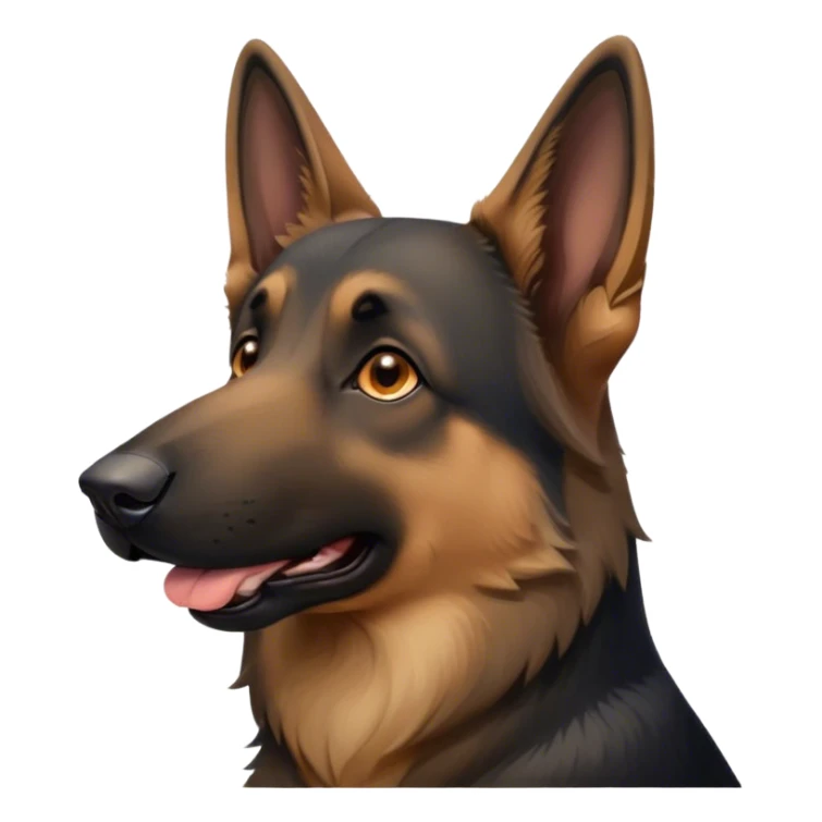 Cinematic Cute Yawning Tan/Black German Shepherd Portrait Emoji, Head tilted slightly with a dramatic, wide-open yawn, featuring a dense tan coat with a prominent black saddle, floppy ears slightly drooping, round brown eyes barely open in drowsy contentment, Simplified yet irresistibly adorable features, highly detailed, glowing with a soft, cozy glow, high shine, relaxed yet expressive, stylized with a touch of whimsy, bright and endearing, soft glowing outline, capturing the essence of a sleepy yet affectionate guardian, so drowsy it feels like it could stretch right out of the screen and curl up for a nap! sticker