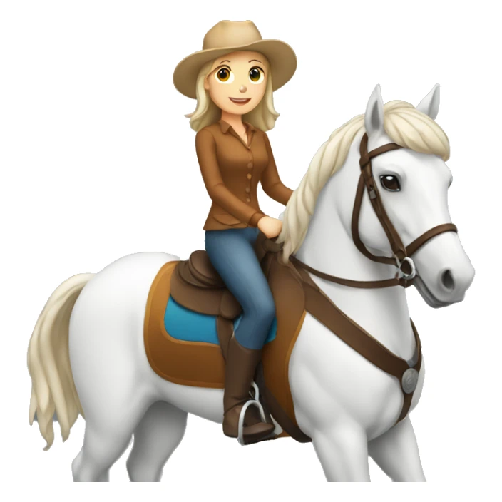 white woman riding a horse sticker
