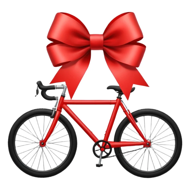 Bike with big christmas bow on it sticker