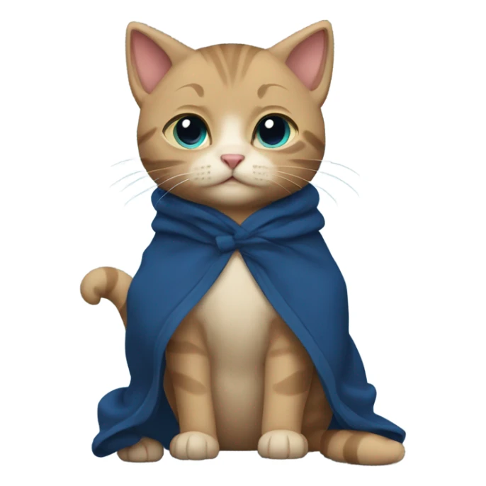 Kitten wearing dark blue robe sticker