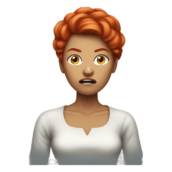 Woman with red hair very very angry sticker