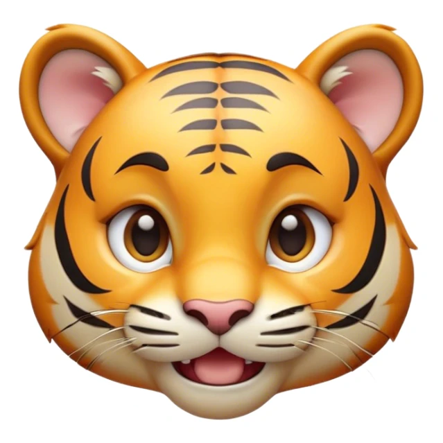 Cinematic Comical Tiger Cub Portrait Emoji, Head tilted dramatically with an exaggeratedly shocked expression, featuring a compact, endearing build with wide, comically expressive eyes full of humorous disbelief, Simplified yet hilariously expressive features, highly detailed, glowing with a slightly sassy wild glow, high shine, dramatic yet playful, stylized with an air of quirky feline attitude, soft glowing outline, capturing the essence of a meme-worthy tiger cub that looks ready to side-eye its way into viral fame! sticker