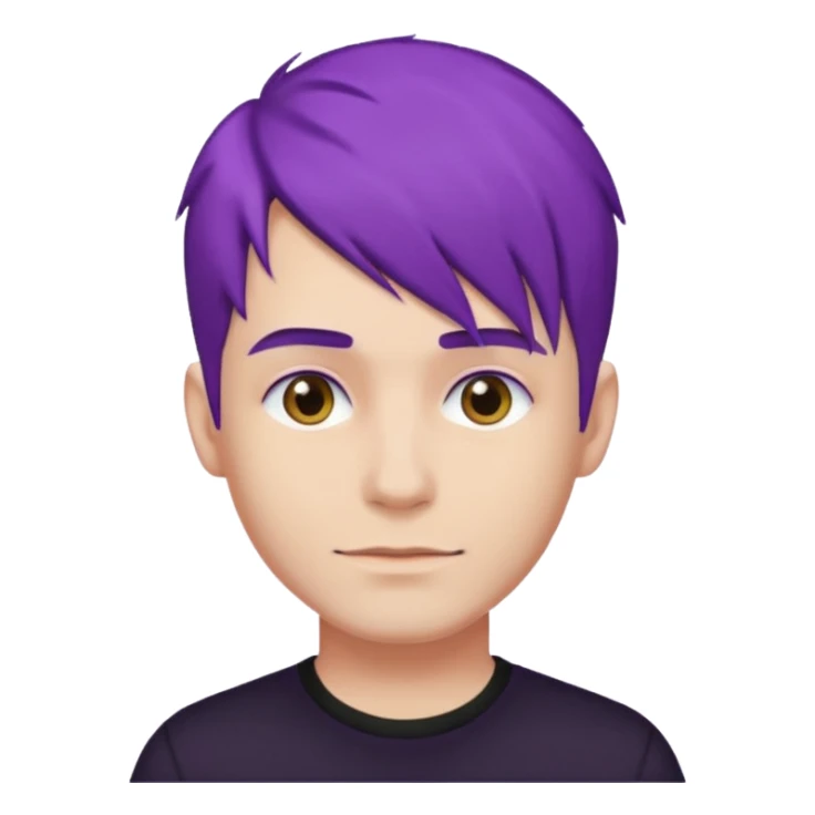 man with purple hair and black shirt sticker