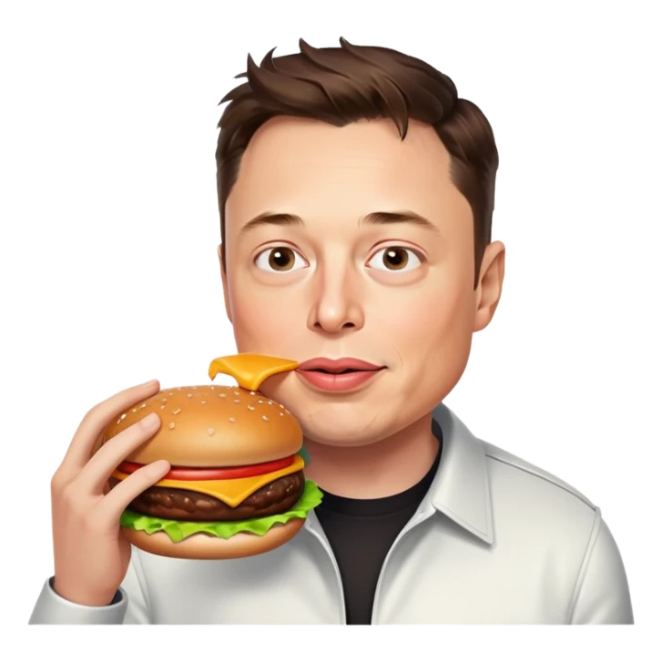 Alon Musk eating burger  sticker