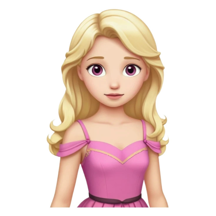 Aurora princess in pink dress with blonde hair sticker