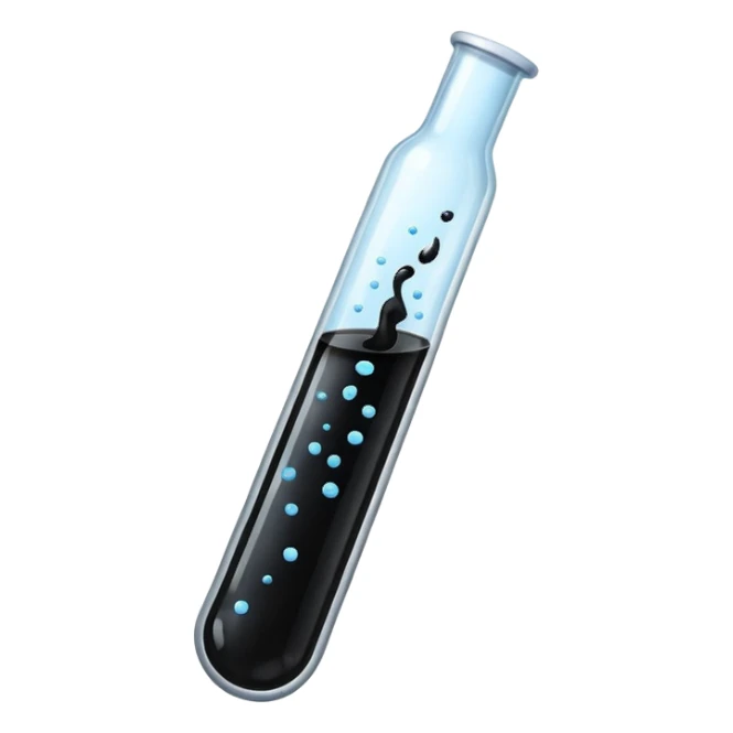 Tubo de ensayo con líquido negro sticker