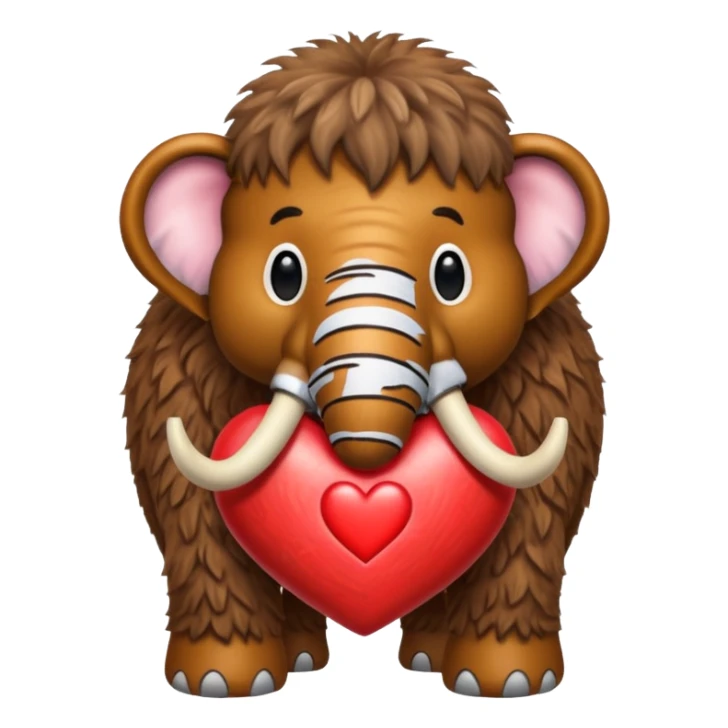 mamut lanudo con corazon para copiar y pegar en chat sticker