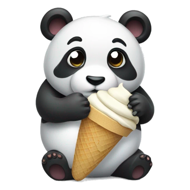 Panda eating ice cream sticker